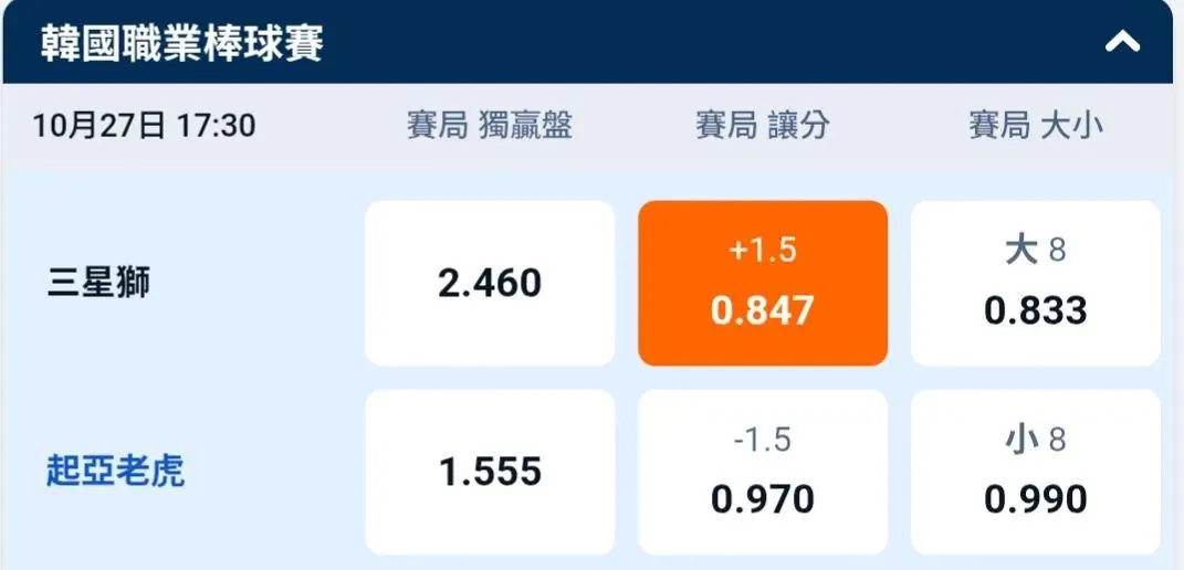 10/27 1730 PM 韓國職棒賽事 分享 圖片